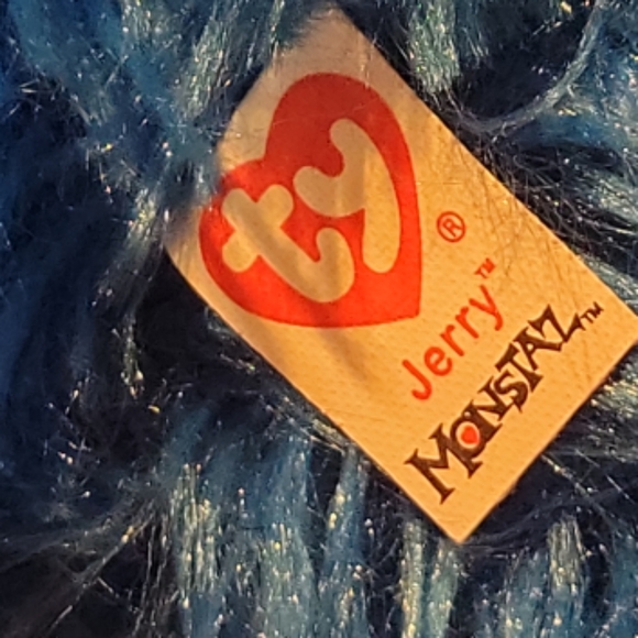 Vtg 2012 Ty Jerry Monstaz Blue Monster Cozy Big Pink Eyes Ears Hands Feet Nose - Picture 6 of 7